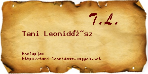 Tani Leonidász névjegykártya
